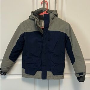 Lands' End Kids squall Navy and Gray Puffer ski Jacket